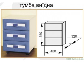 Детская Твинс (Сокме) Тумба-комод передвижной